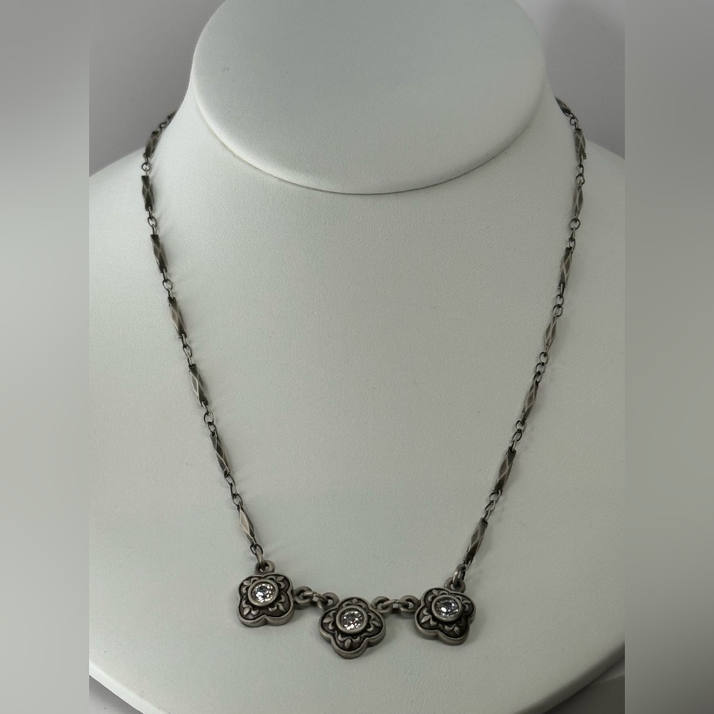 Myka pewter tone adjustable Floral Necklace